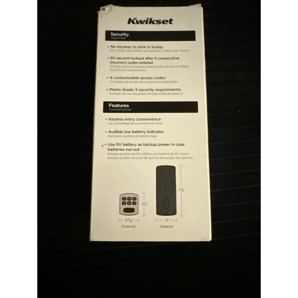 Kwikset Satin/Brushed Nickel 905 Keyless Entry Electronic Touchpad Deadbolt - Picture 3 of 8